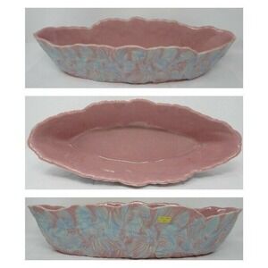 Royal Haeger Hickman Large Art Deco Console Planter Mauve Pink Floral 18" Vintag